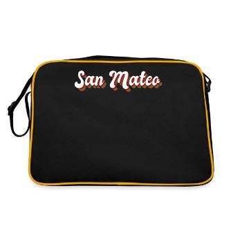 San Mateo California In the USA Rainbow Made - Retro Bag - black/gold - Back