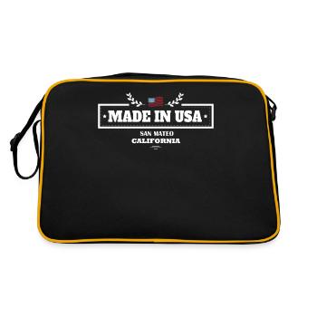 San Mateo California In The USA Flags America - Retro Bag - black/gold - Back
