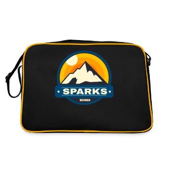 Sparks Nevada Mountains Wildlife Park City Nature - Retro Tasche - Schwarz/Gold - Hinten
