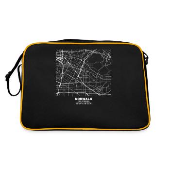 Norwalk California Adventure Coordinaten Road Map - Retro Bag - black/gold - Back