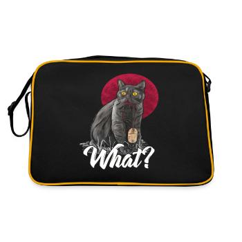 Cat with trapped computer mouse - What? - Retro Bag - black/gold - Back