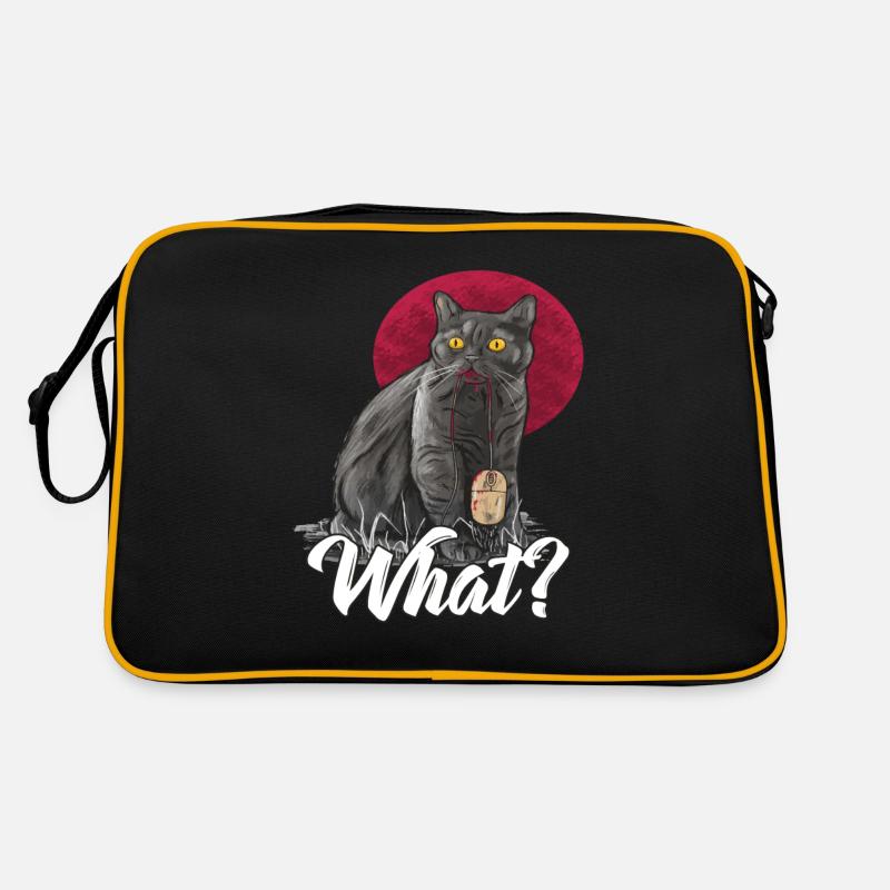 Chat avec souris d’ordinateur piégée - Quoi? Sac Retro