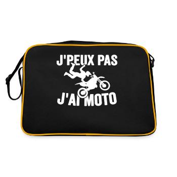 Je Peux Pas J'ai Moto Humour Cadeau Anniversaire - Sac Retro - noir/or - Dos