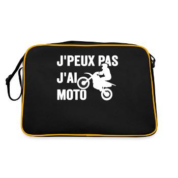 Je Peux Pas J'ai Moto Humour Cadeau Anniversaire - Sac Retro - noir/or - Dos