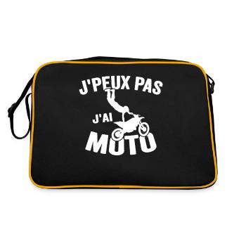 Je Peux Pas J'ai Moto Humour Cadeau Anniversaire - Sac Retro - noir/or - Dos