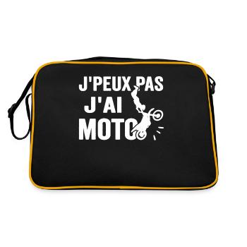 Je Peux Pas J'ai Moto Humour Cadeau Anniversaire - Sac Retro - noir/or - Dos