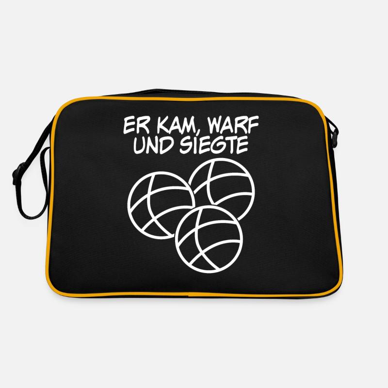 Boule Boccia Boulekugeln Petanque - Retro Tasche - Schwarz/Gold