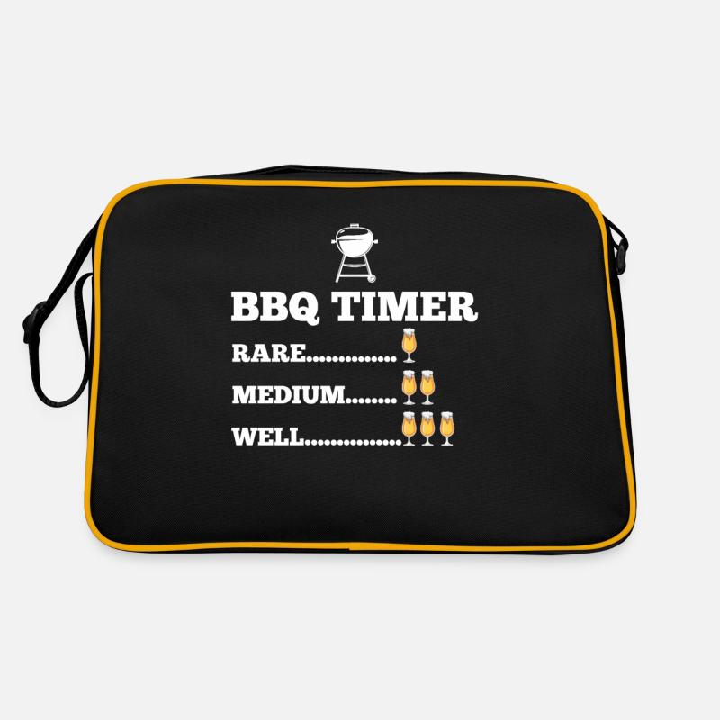 BBQ Timer Grill Bier Steak Lustiges Grillen Retro Tasche