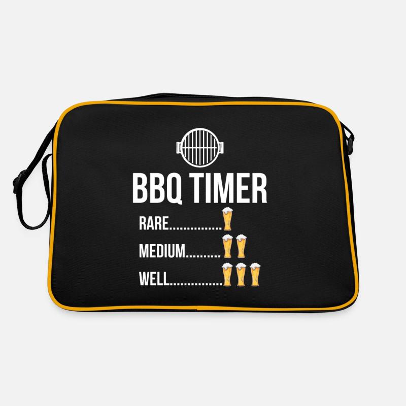 BBQ Timer Grill Bier Steak Lustiges Grillen Retro Tasche