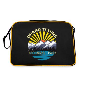 Parc national des montagnes Grand Teton Souvenir Wyoming - Sac Retro - noir/or - Dos