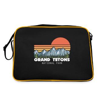 Parc national de Grand Teton Chaîne de montagnes souvenirs du Wyoming - Sac Retro - noir/or - Dos
