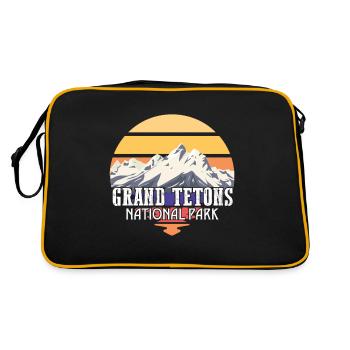 Grand Tetons Souvenir Mountains Parc national du Wyoming - Sac Retro - noir/or - Dos