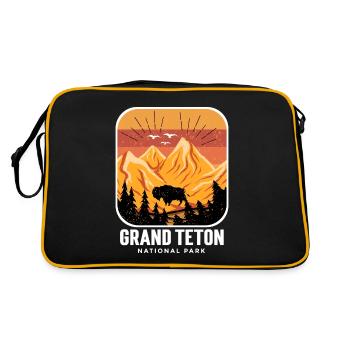 Grand Teton National Park Wyoming Buffalo Souvenir - Sac Retro - noir/or - Dos