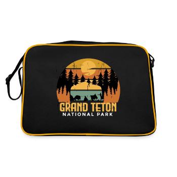 Parc national de Grand Teton Camping Wyoming Buffalo - Sac Retro - noir/or - Dos