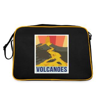Nationalpark Souvenir Vulkan Insel Vulkane Hawaii - Retro Tasche - Schwarz/Gold - Hinten