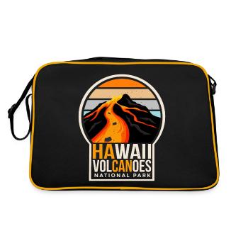 Parc national des volcans d’Hawaï Souvenir Île volcanique - Sac Retro - noir/or - Dos