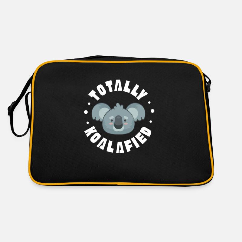 Koala Koalabär Australien Bär Geschenk - Retro Tasche - Schwarz/Gold