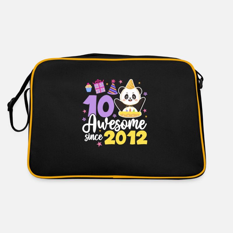 Panda 10ème anniversaire Panda Bear 10 ans Cadeau Sac Retro