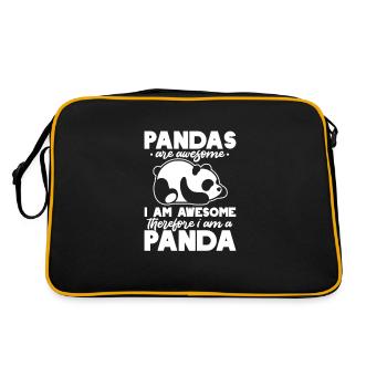Panda Panda Ours Ours Animal Pandas Cadeau - Sac Retro - noir/or - Dos