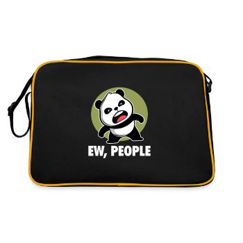 Panda Panda Ours Ours Animal Pandas Cadeau - Sac Retro - noir/or - Dos