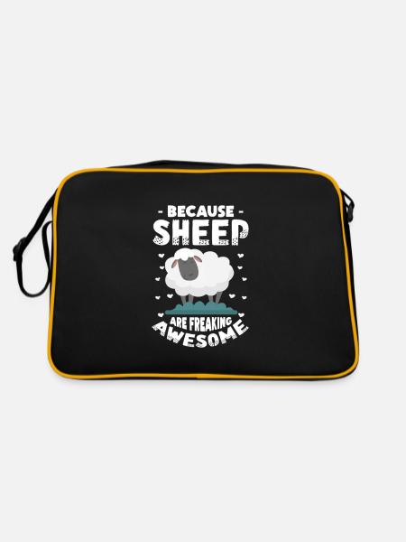 Schaf - Retro Tasche - Schwarz/Gold