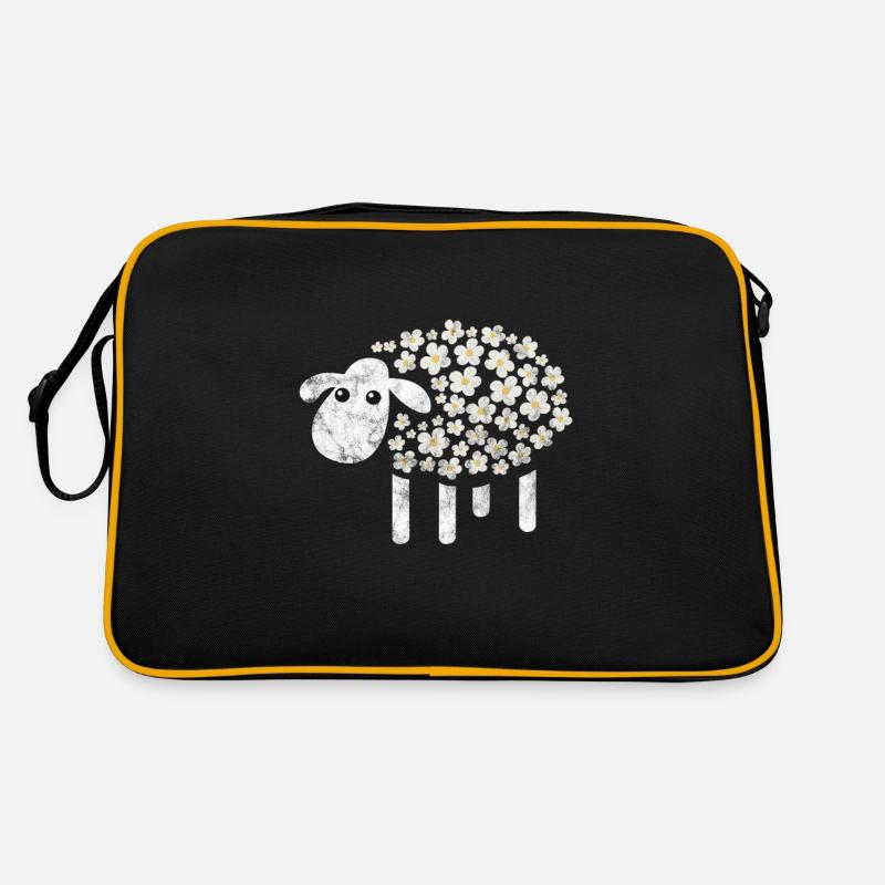 Moutons Élevage Élevage Mouton Chèvre Cadeau - Sac Retro - noir/or