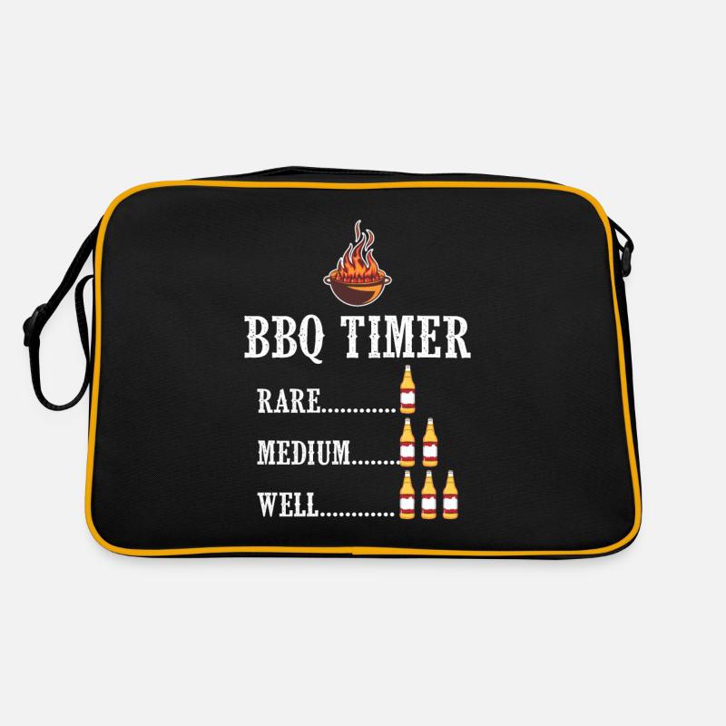 BBQ Timer Barbecue Beer Steak Grill Funny Grilling Retro Bag