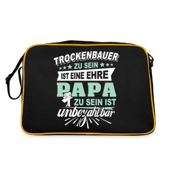 Trockenbauer Trockenbaumonteur Trockenbau - Retro Tasche - Schwarz/Gold - Hinten