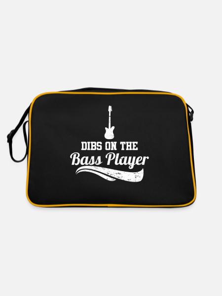 Dibs on the Bass Player - Retro Bag - black/gold - Back