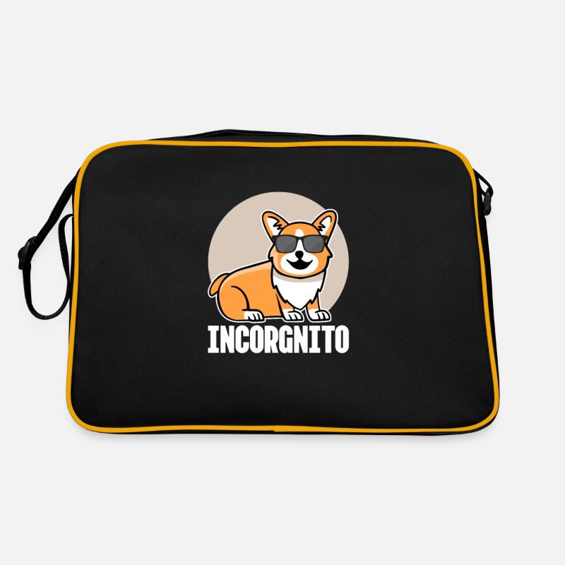 Corgi - Retro Tasche - Schwarz/Gold