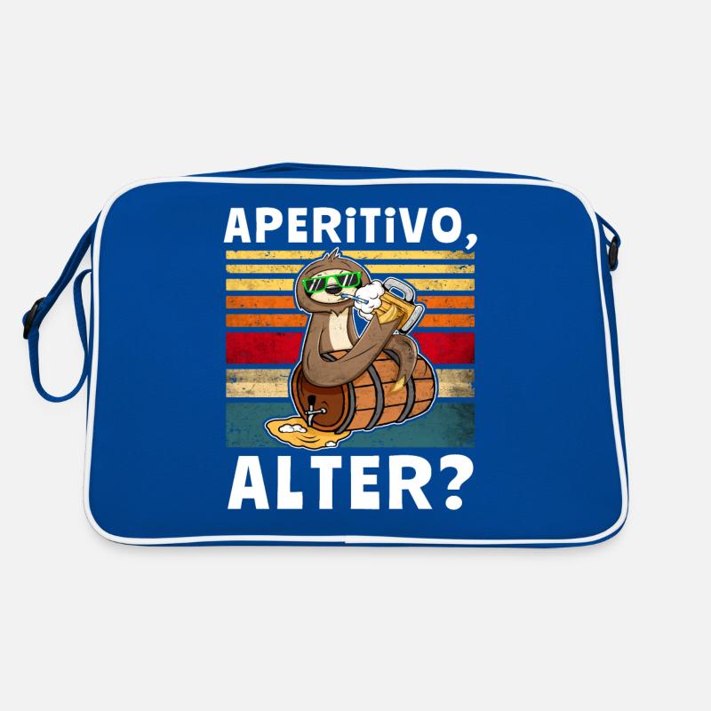 Bier Aperitivo Faultier Trinksprüche Retro Tasche