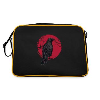 Raven Crow Bird Crow Birds Nature Crow GEschenk - Retro Bag - black/gold - Back