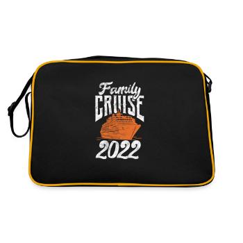 Kreuzfahrt 2022 Familie Kreuzfahrtschiff Geschenk - Retro Tasche - Schwarz/Gold - Hinten