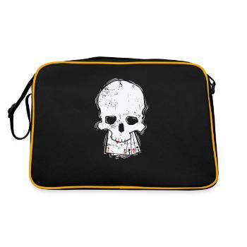 Crâne avec skat de cartes ou jeu de cartes de poker - Sac Retro - noir/or - Dos