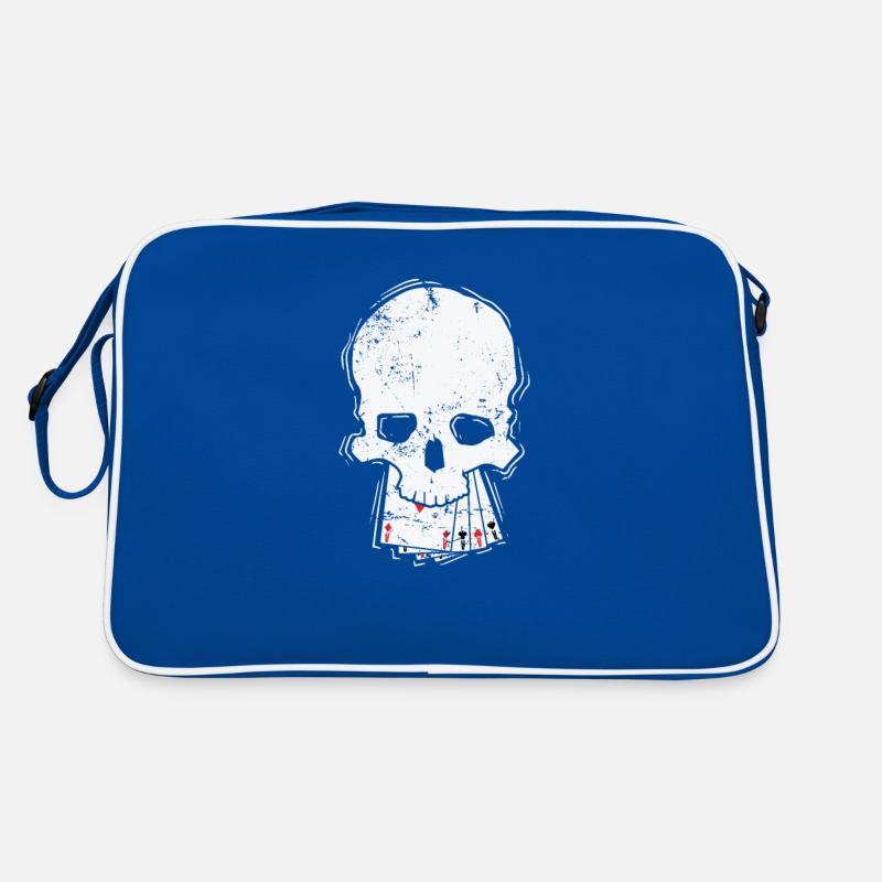 Totenkopf mit Karten Skat oder Poker Kartenspiel Retro Tasche