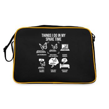 Things I Do In My Spare Time, Monarchfalter - Retro Tasche - Schwarz/Gold - Hinten