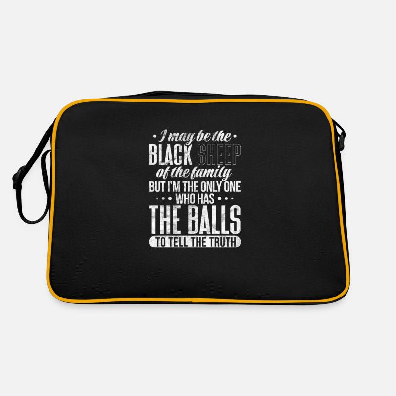 Schaf Schafe Bauernhof Tier Schafbock Geschenk - Retro Tasche - Schwarz/Gold