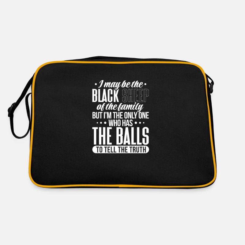 Schaf - Retro Tasche - Schwarz/Gold
