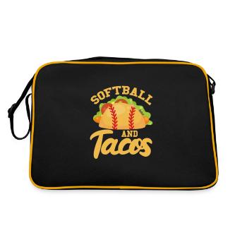 Softball Tacos Baseball Pitcher Sport Cadeau - Sac Retro - noir/or - Dos
