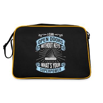 Je peux ouvrir des portes sans clés, serrurier - Sac Retro - noir/or - Dos
