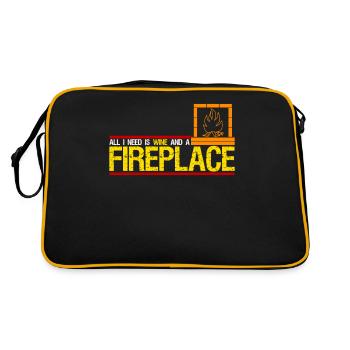 Fireplace Stove Wine Fireplace Fireplace Stove - Retro Bag - black/gold - Back