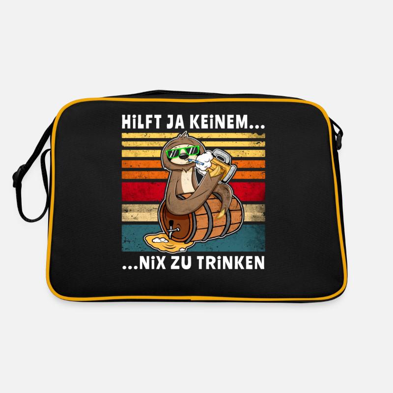 Bier Nix Trinken Faultier Trinksprüche Retro Tasche