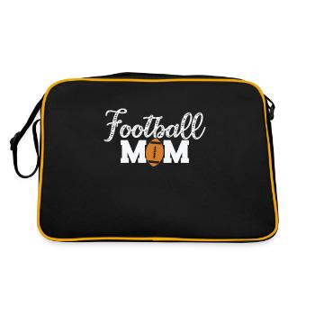 Football Mom Amerika Sport Touchdown - Retro Tasche - Schwarz/Gold - Hinten