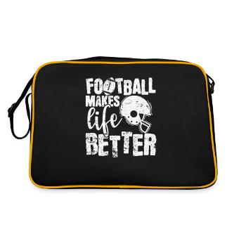 Le football rend la vie meilleure Amérique Sport - Sac Retro - noir/or - Dos