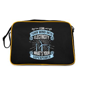 I Can Turn Wind Into Electricity Wind Turbine Technician - Retro Bag - black/gold - Back