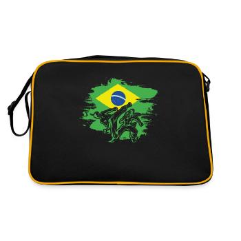 Professeur de Capoeira, Drapeau Brésilien Capoeira - Sac Retro - noir/or - Dos