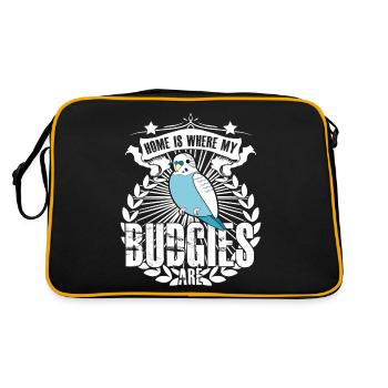 Budgie Budgie Budgerigars - Retro Bag - black/gold - Back