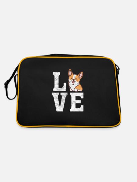 Welsh Corgi Dog Dog Dog Race Cadeau - Sac Retro - noir/or - Dos