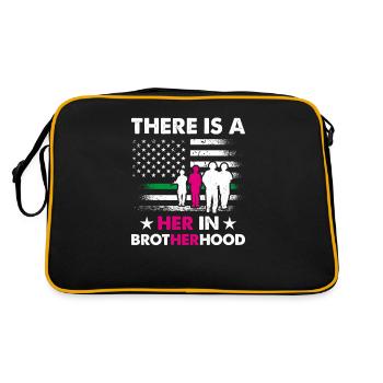 There Is A Her In Brotherhood - Soldat - Retro Tasche - Schwarz/Gold - Hinten