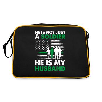Il n’est pas seulement un soldat, c’est mon mari soldat - Sac Retro - noir/or - Dos